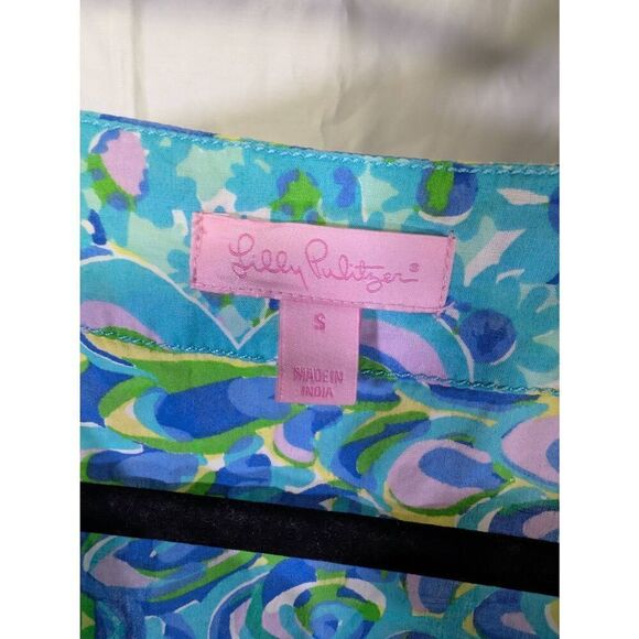 Lilly Pulitzer Amelia Island Tunic Sea Blue Lilly's Lagoon Print Top Size Small - Picture 3 of 5